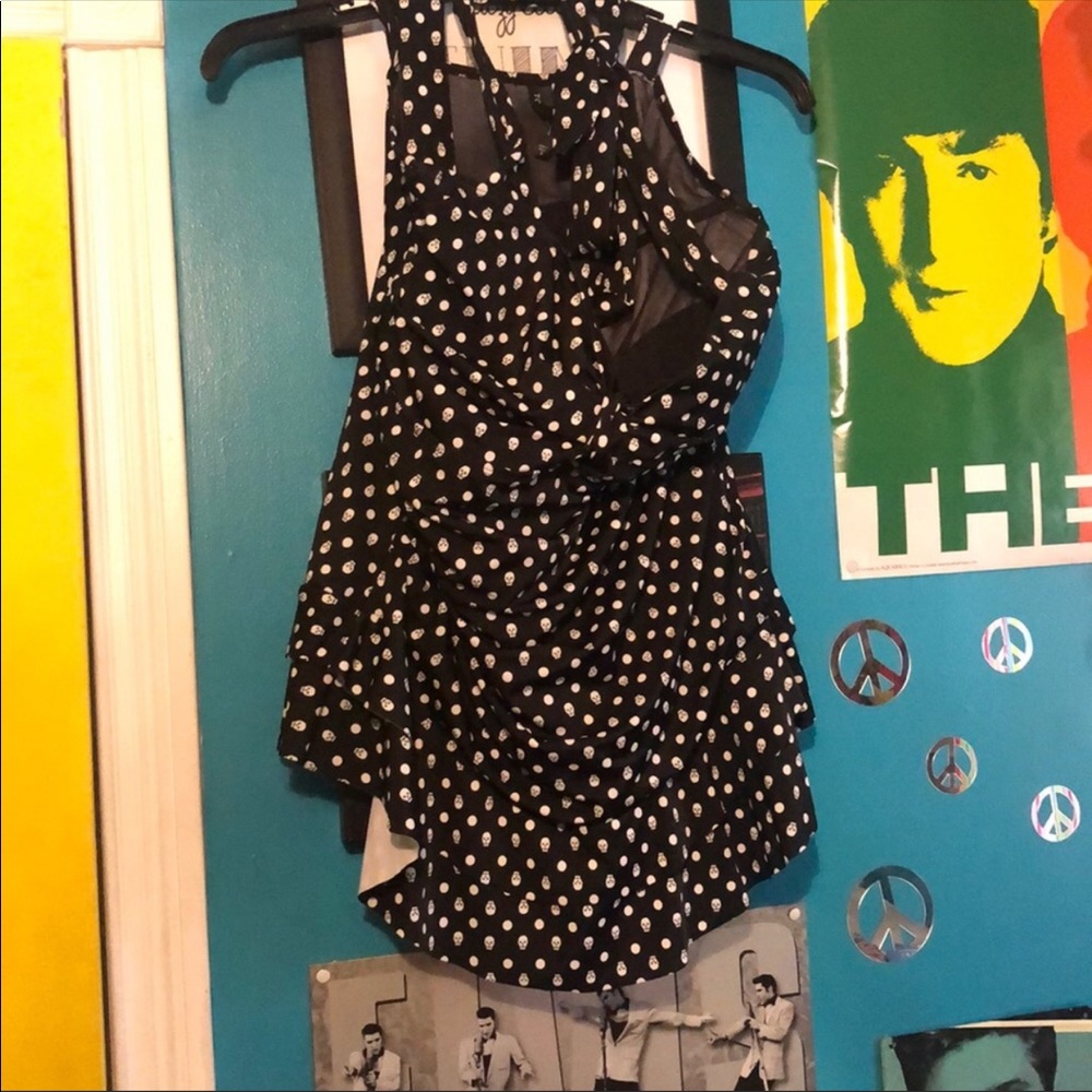 Torrid One Piece Skull Polka Dot Swim Suit